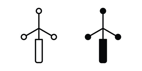 Fototapete - Anemometer icon line style graphic design .editable vectors.
