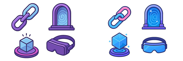Poster - Digital elements depicting connectivity, portals, and virtual reality experiences