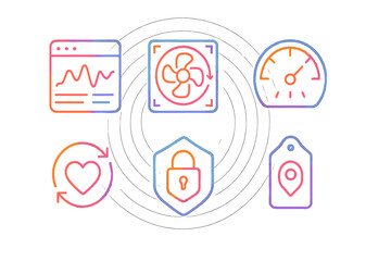Poster - Visual representation of data monitoring and security in technology systems