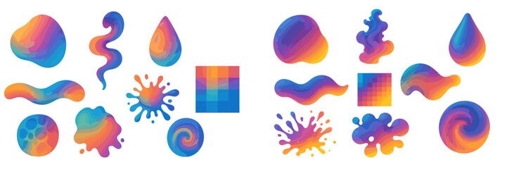 Poster - Vibrant abstract shapes in colorful gradients for creative design projects