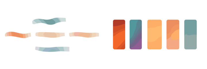 Poster - Abstract design elements showcasing waves and color gradients for digital art and graphic projects