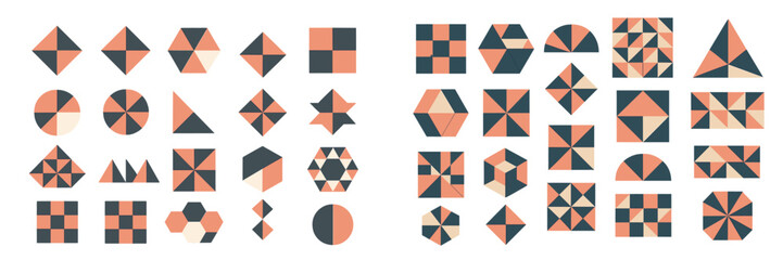 Poster - Colorful geometric patterns showcasing a variety of shapes and designs in a creative arrangement