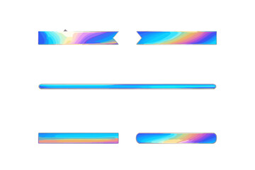 Poster - Colorful gradient banners and strips in various shapes create an eye-catching visual display for design projects in digital media