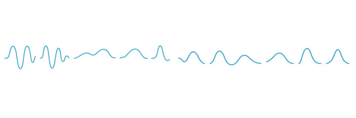 Poster - Visual representation of sound waves illustrating amplitude and frequency variations in a simplistic design