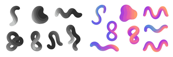 Poster - Colorful and abstract shapes with smooth curves, ideal for modern design and creative projects in various applications