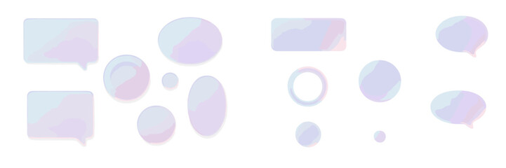 Poster - Colorful speech bubbles and shapes on a white background for design and communication elements