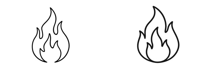 Aufkleber - Simple flame illustrations designed for creative projects and digital use in various contexts
