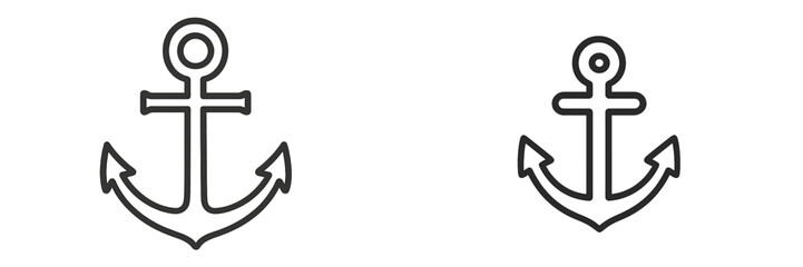 Poster - Two simple anchor designs in black and white showing different styles and shapes on a clean background