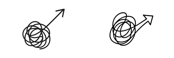 Poster - Abstract representations of growth and progress through spirals and arrows on a plain background