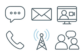 Poster - Communication symbols illustrating various methods in a modern digital landscape