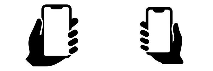 Poster - hands holding smartphones in a minimalist design representing communication and technology