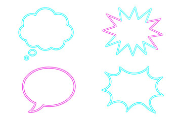 Poster - Colorful speech and thought bubble graphics for creative design projects or presentations