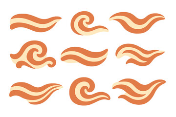 Poster - Decorative wave designs in warm tones showcasing artistic flair and fluidity in pattern creation