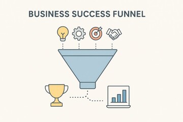 Poster - Business Strategy Funnel and Growth Elements for Successful Entrepreneurship Planning