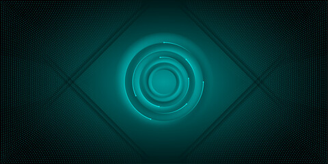 Fototapete - Abstract 3d circular shape pattern background-Modern creative vector for banner, poster, flyer, seminar, presentation-Elegant gradient teal futuristic background template
