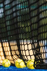 Padel Tennis Background with Focus on the Net Texture