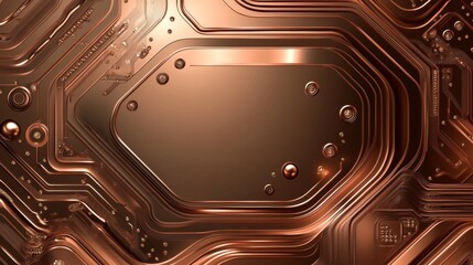Aufkleber - Elegant Close-Up of a Copper-toned Computer Circuit Board Design