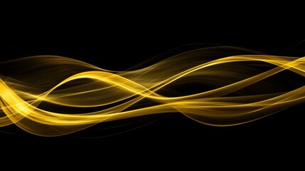 Aufkleber - Elegant golden flowing wave on black background, Luxury design element