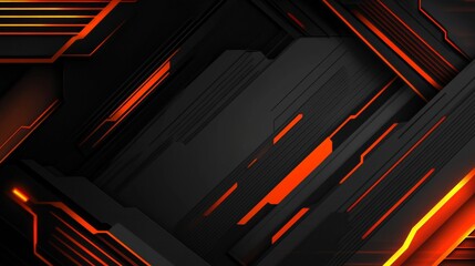 Aufkleber - Sophisticated Abstract Background with Geometric Shapes and Orange Accents