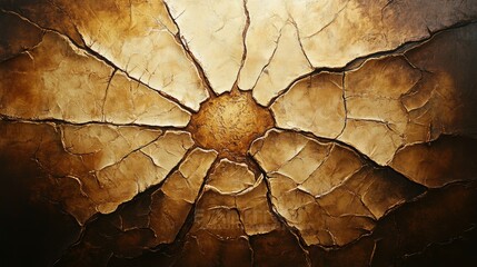 Poster - Abstract Artistic Gold Texture Background with a Radial Pattern Design
