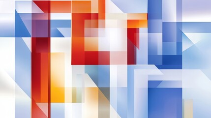 Poster - Geometric Composition with Overlapping Shapes and Vibrant Colors for Modern Art
