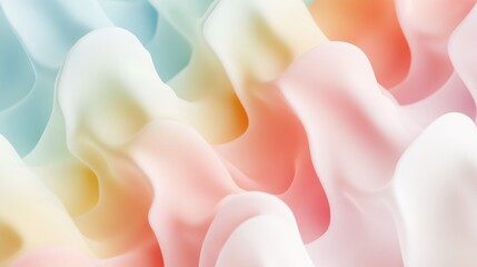 Poster - Pastel waves in an abstract gradient background for modern design