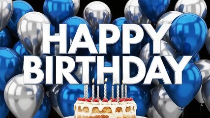 Poster - happy birthday balloons