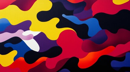 Poster - Abstract multicolored shapes illustration, vibrant colors interplay background
