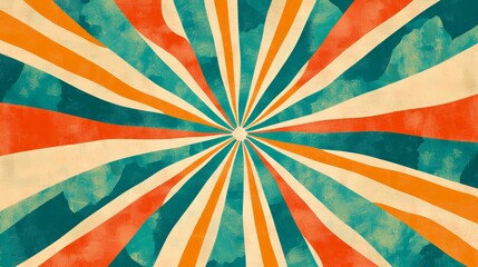 Poster - Retro Burst, A Vintage-Inspired Abstract Design with Radiant Stripes