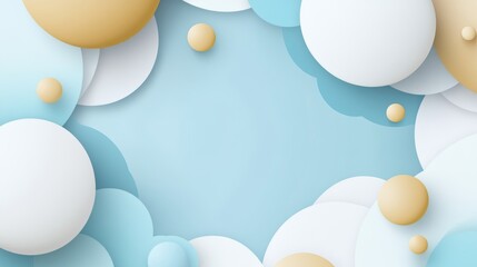 Aufkleber - Delicate pastel abstract background with soft geometric shapes composition