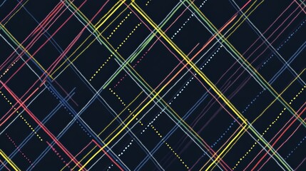 Aufkleber - Colorful Diagonal Lines Pattern on Dark Background for Modern Design