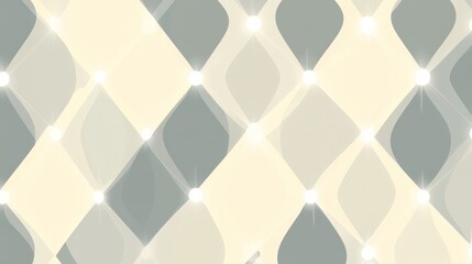 Aufkleber - Elegant Abstract Pattern with Gray and Beige Diamonds and Sparkling Lights