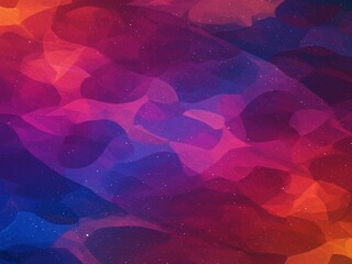 Poster - Abstract Cosmic Nebula:  Vibrant Red, Purple, and Blue Hues, Glowing Starry Night Background Texture.
