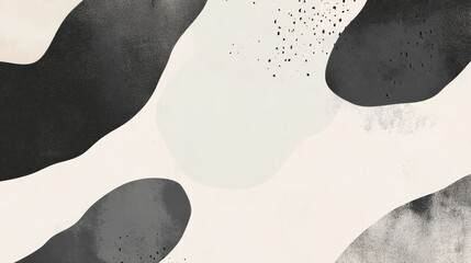 Poster - Monochrome organic forms with subtle textures for a modern abstract background
