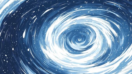 Aufkleber - Abstract blue and white swirling vortex design with dynamic brushstrokes