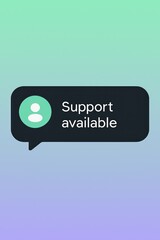 Poster - An informative, clean graphic illustrates the concept of readily available user support and assistance. customer support service