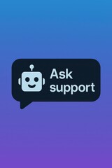 Poster - A digital image of a robot assistant, ready to provide customer support with an intelligent service. customer support service