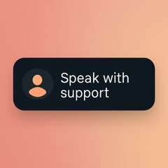 Poster - A conceptual graphic of support button that prompt user to speak with support, perfect for web and app design elements. customer support service