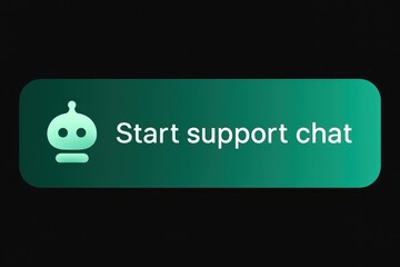 Poster - A digital support chat button indicates immediate assistance available at the user's fingertips. The design focuses on providing ease of access to user experience customer support service