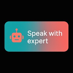 Poster - An emblem for a virtual assistant, a fusion of a robot icon and elegant text, promoting instant access to expert guidance, all set against a sleek, modern, and stylish background.