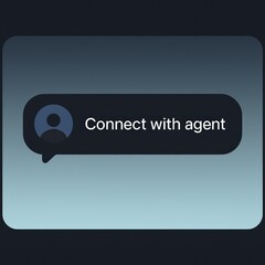 Poster - A sleek and modern message bubble prompts, Connect with Agent. Evoking efficiency and support in a digital context. customer support service 