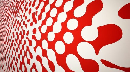 Aufkleber - Abstract red and white cell pattern creates a unique and dynamic visual effect