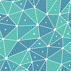 Poster - Tileable abstract background. Large triangles size. Multiple repeated inner triangles. Multiple colors style. Repeatable pattern. Trending vector tiles. Seamless vector illustration.