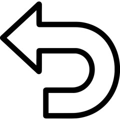 Poster - Back action outline icon vector
