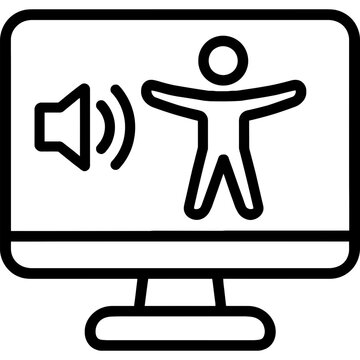 Assistive technology computer accessibility outline icon vector