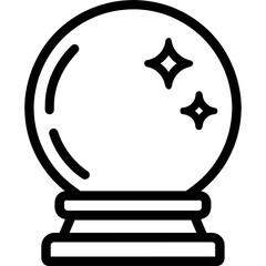Poster - Crystal ball sphere quartz outline icon vector