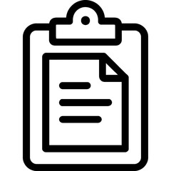 Aufkleber - Clipboard with document paste action outline icon vector
