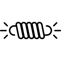 Poster - Elastic force spring action outline icon vector