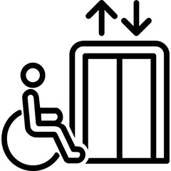 Poster - Elevator access outline vector