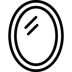 Poster - Oval mirror outline icon vector
